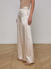 Gavin Silk Wide-Leg Pant in Champagne | L'AGENCE for sale