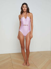 Leila Halter One-Piece Swimsuit in Light Violet | L'AGENCE discount