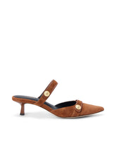 Gilliane Suede Mule in Buckskin Suede | L'AGENCE for sale