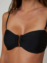 Krysta Bandeau Top in Black | L'AGENCE US