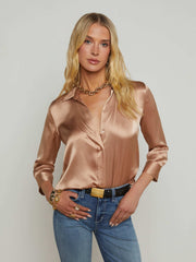 Dani Silk Blouse in Pecan | L'AGENCE near me