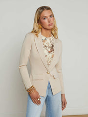 Chamberlain Knit Blazer in Champagne/Gold | L'AGENCE US