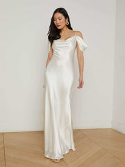 Kenna Silk Dress in Ivory | L'AGENCE Women