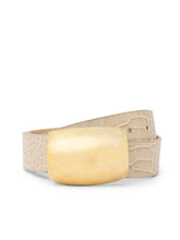 Milou Belt in Ivory Croc Embossed | L'AGENCE sale