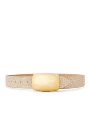 Milou Belt in Ivory Croc Embossed | L'AGENCE sale