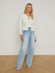 Jayde Leather Jacket in White | L'AGENCE discount