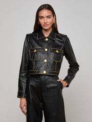 Winsome Studded Leather Jacket in Black | L'AGENCE US