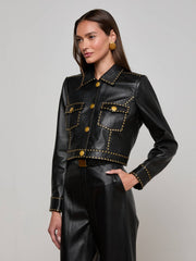 Winsome Studded Leather Jacket in Black | L'AGENCE US