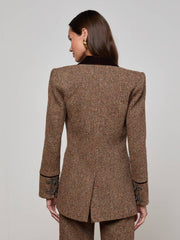 Gable Herringbone Blazer in Brown Herringbone | L'AGENCE discount