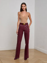 Clayton Coated Wide-Leg Jean in Dark Port Coated | L'AGENCE Women