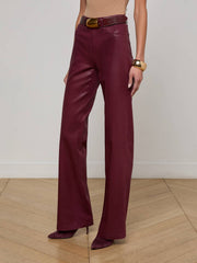 Clayton Coated Wide-Leg Jean in Dark Port Coated | L'AGENCE Women