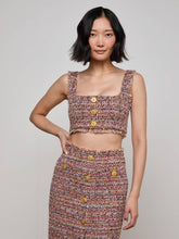 Maylin Tweed Top in Mauve/Tan Multi Tweed | L'AGENCE online