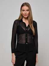 Indiana Mesh Blouse in Black | L'AGENCE discount
