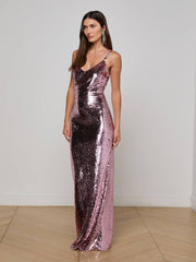 Karma Sequin Maxi Dress in Light Mauve | L'AGENCE near me