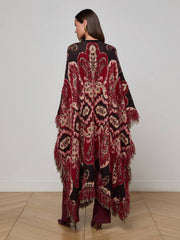 Naoko Poncho in Multi Stripe Paisley | L'AGENCE Women