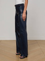 Clayton Coated Wide-Leg Jean in Deep Midnight Coated | L'AGENCE near me