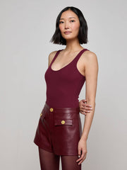 Nica Scoopneck Bodysuit in Dark Port | L'AGENCE sale
