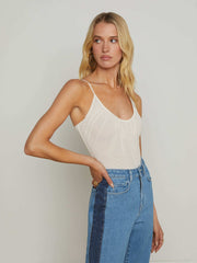 Gelina Mesh Bodysuit in Vintage White | L'AGENCE sale