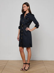 Karin Poplin Shirt Dress in Black | L'AGENCE online
