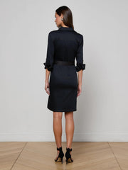 Karin Poplin Shirt Dress in Black | L'AGENCE online