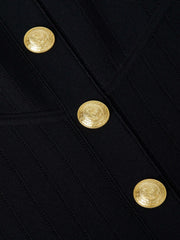 Soleil Knit Dress in Black/Gold | L'AGENCE Women