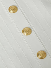Soleil Knit Dress in Ivory/Gold | L'AGENCE online