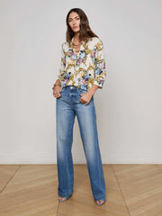 Camille Blouse in Vintage White Small Floral Baroque | L'AGENCE sale