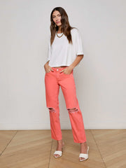 Daria Oversized Cropped Tee in White | L'AGENCE discount