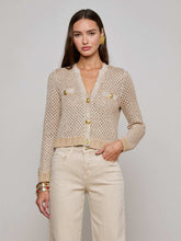 Blanca Sequin Cardigan in Natural Multi/Gold | L'AGENCE discount