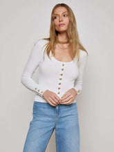 Lanetta Top in White/Gold | L'AGENCE for sale