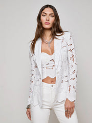 Clementine Lace Blazer in White | L'AGENCE for sale