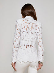 Clementine Lace Blazer in White | L'AGENCE for sale
