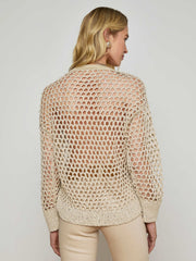 Nashwa Embellished Sweater in Natural Multi Pearls | L'AGENCE discount