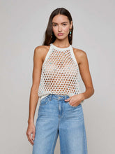 Parmida Embellished Tank in Ivory/Turquoise Beads | L'AGENCE online