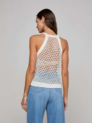 Parmida Embellished Tank in Ivory/Turquoise Beads | L'AGENCE online