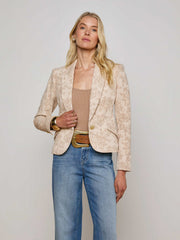 Jennah Jacquard Blazer in Neutral Crinkle Twill | L'AGENCE Women