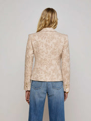 Jennah Jacquard Blazer in Neutral Crinkle Twill | L'AGENCE Women