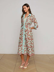 Emilio Lace Shirt Dress in Multi Colored Eyelet | L'AGENCE discount