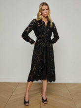 Emilio Lace Shirt Dress in Black | L'AGENCE online