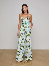 Pilar Pant in Ivory/Light Blue Large Hydrangea | L'AGENCE for sale