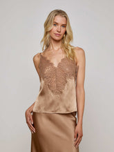 Priya Silk Lace Camisole in Dark Cappuccino | L'AGENCE sale