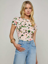 Ressi Fitted Tee in Pink Multi Magnolia Floral | L'AGENCE online