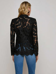 Clementine Lace Blazer in Black | L'AGENCE online