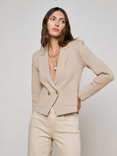 Sofia Knit Blazer in Pale Khaki/Gold | L'AGENCE US