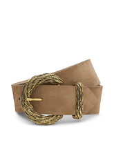 Adelle Suede Belt in Cappuccino | L'AGENCE for sale