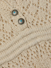 Dovie Pointelle Knit Dress in Ivory/Turquoise Button | L'AGENCE near me