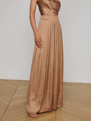 Haylo Satin Pant in Ginger Snap | L'AGENCE online