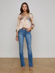 Dani Silk Blouse in Multi Western Paisley | L'AGENCE near me