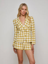 Marie Houndstooth Tweed Blazer in Ceylon Yellow/ Ivory Houndstooth | L'AGENCE discount
