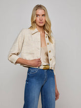 Jia Sequined Tweed Jacket in Ecru Multi Color Sequin Tweed | L'AGENCE online
